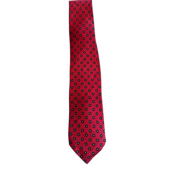 Vintage Briar Elegant Red Black Polka Dot Silk Tie - Picture 2 of 3